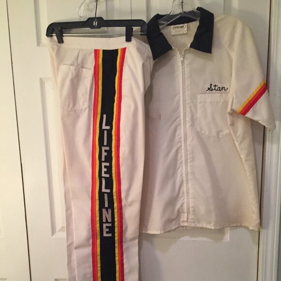 Vintage Lifeline Racing Shirt/Jacket/Pants 32 Pit Crew Sports Car SpelloutShir